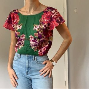 ANN TAYLOR Festive Colorful Blouse Top 8